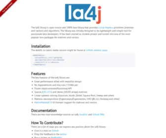 LA4J.org(LA4J) Screenshot