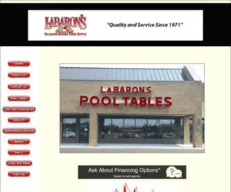 Labaronsbilliards.com(LaBaron's Billiards & Game Room Supply) Screenshot