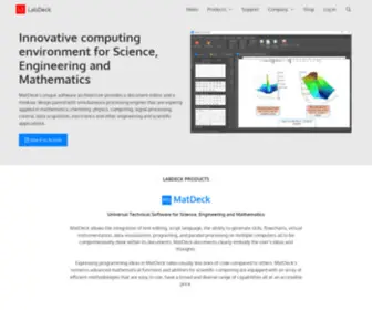 Labdeck.com(LabDeck develops software for technical computing. Our two flagship product) Screenshot