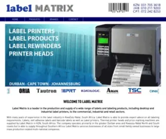 Labelmatrix.co.za(Labels, label printers, thermal printer heads and barcode printers) Screenshot