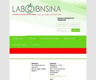 Laboibnsina.com(Laboratoire) Screenshot