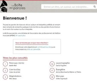 Laboiteauxparoles.com(La Bo) Screenshot