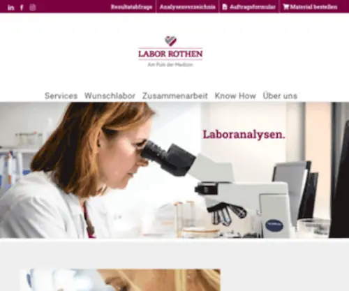 Labor-Rothen.ch(Unsere Fachbereiche im Überblick) Screenshot