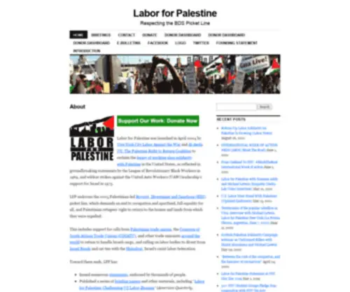 Laborforpalestine.net(Labor for Palestine) Screenshot