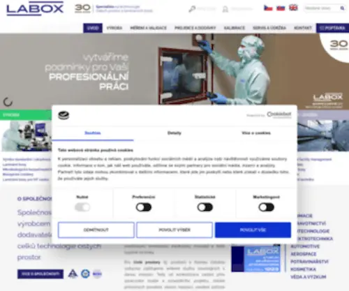 Labox.cz(Čisté prostory a laminární boxy) Screenshot