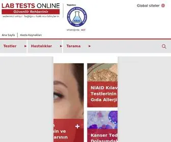Labtestsonline.org.tr(Kan, idrar ve diğer laboratuvar testleri ile ilgili hasta eğitimi) Screenshot