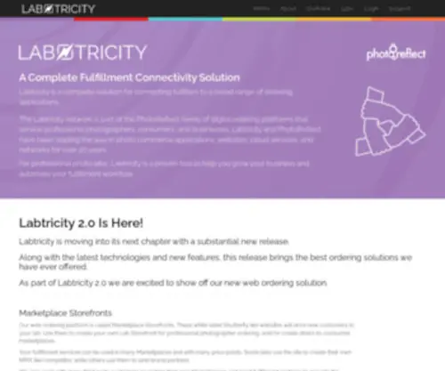 Labtricity.com(The complete digital photolab network) Screenshot