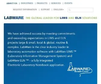 Labware.com(The LabWare LIMS Solutions web site) Screenshot