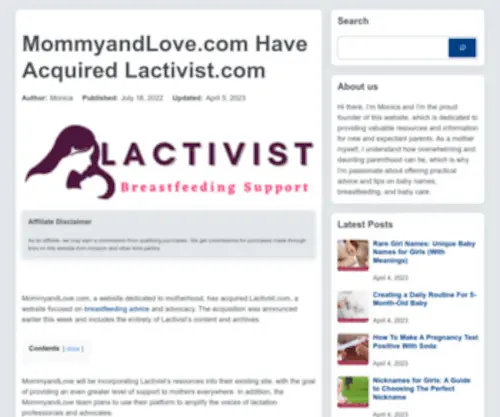Lactivist.net Screenshot