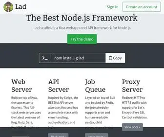 Lad.sh(The Best Node.js Framework) Screenshot