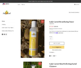 Ladycarrot.com(Lady Carrot skincare products and tools for the beauty of your skin) Screenshot