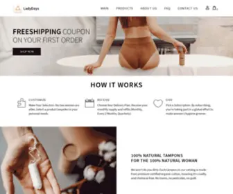 Ladydays.com(Lady Days: 100% certified organic tampons & pads for women’s hygiene) Screenshot