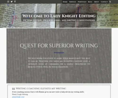 Ladyknightediting.com(Lady Knight Editing) Screenshot