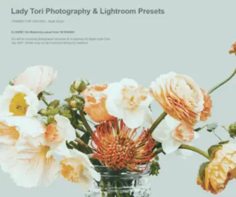 Ladytoriphotography.com(Professional Lightroom Presets) Screenshot