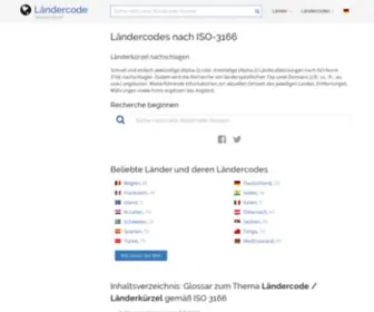 Laendercode.net(Ländercodes nach ISO) Screenshot