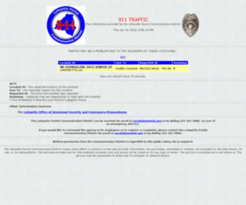Lafayette911.org(Lafayette 911) Screenshot