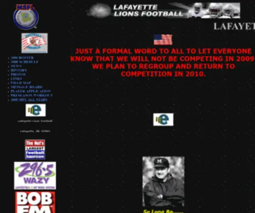 Lafayettelions.com(LAFAYETTE LIONS FOOTBALL) Screenshot