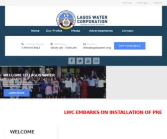 Lagoswater.org(Lagos Water Corporation) Screenshot