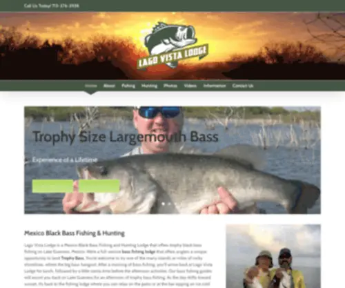 Lagovistalodge.com(Lago Vista Lodge Trophy Bass Fishing in Mexico on Lake Guerrero) Screenshot