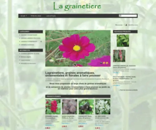 Lagrainetiere.com(Vente en ligne de graines aromatiques et florales à faire pousser) Screenshot