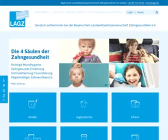 Lagz.de(Herzlich willkommen bei der Bayerischen LandesArbeitsGemeinschaft Zahngesundheit e.V) Screenshot