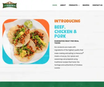 Laherenciafoods.com(Premium Marinated Taco Meats) Screenshot