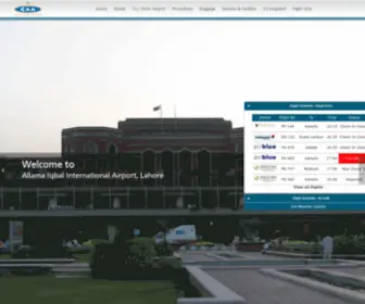Lahoreairport.com.pk(Allama Iqbal International Airport) Screenshot