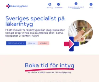 Lakarintyg.se(Läkarintyg i Stockholm utför PCR test och Covid) Screenshot