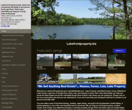 Lakefrontproperty.biz(Leitchfield-Grayson County Kentucky Real Estate For Sale Lakefront Property Twin Lakes Real Estate) Screenshot