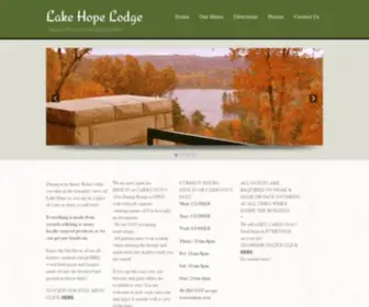 Lakehopelodge.com(Lake Hope Lodge) Screenshot