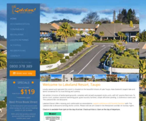 Lakeland.co.nz(Lakeland Resort) Screenshot