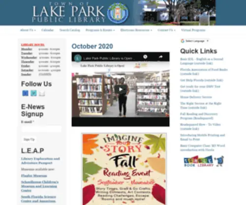 Lakepark-FL.gov(Lake Park Public Library) Screenshot