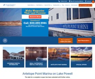Lakepowellhouseboating.com(Lake Powell houseboat and powerboat rentals at Antelope Point on Lake Powell) Screenshot