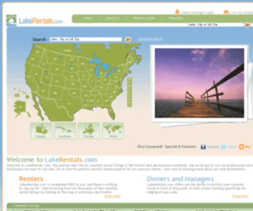 Lakerentals.com(We've got your vacation rental covered) Screenshot