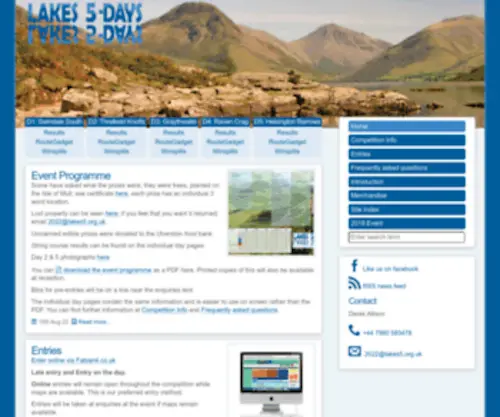 Lakes5.org.uk(Lakes 5 Days) Screenshot