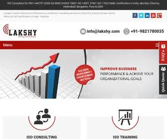 Lakshy.com(Lakshy ISO Certification Consultant IndiaHACCP OHSASNABL Certificate Mumbai Bangalore Chennai Delhi) Screenshot