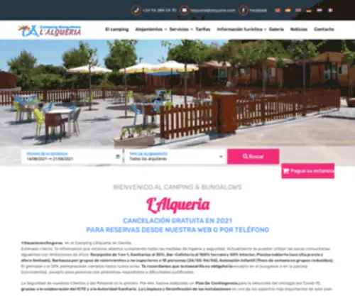 Lalqueria.com(Camping Caravaning Bungalows L'Alqueria) Screenshot