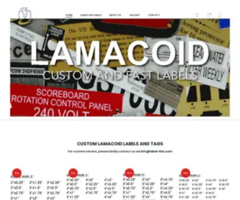 Lamacoid-Labels.com(Lamacoid Labels) Screenshot