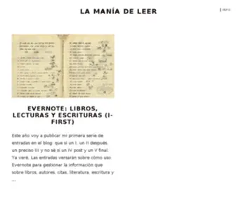 Lamaniadeleer.com(La manía de leer) Screenshot