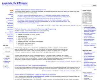 Lambda-The-Ultimate.org(Programming Languages Weblog) Screenshot