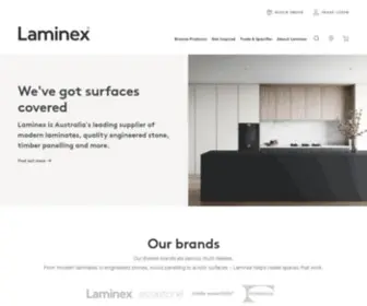Laminex.com.au(Laminates, Engineered Stones,and Acrylic Surfaces) Screenshot