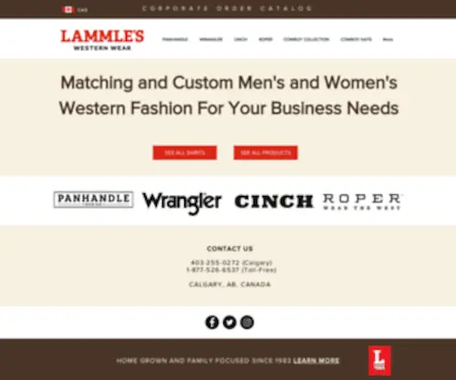 Lammlescorporate.com(Lammles Western Wear Custom Western Shirts Calgary) Screenshot
