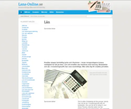 Lana-Online.se(Låna pengar med förstånd) Screenshot