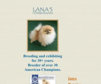 Lanaspomeranians.com(Lana's Pomeranians) Screenshot