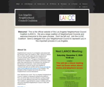 Lancc.org(Los Angeles Neighborhood Council Coalition) Screenshot