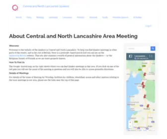 Lancsquakers.org.uk(About Central and North Lancashire Area Meeting) Screenshot