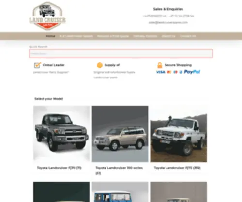 Landcruiserspares.com(The World's Widest Range of Toyota Land Cruiser Parts and Spares) Screenshot