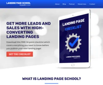 Landingpageschool.com(Landing Page School) Screenshot