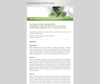 Landmarkstudy.com(Landmark Dietary Supplement Study) Screenshot