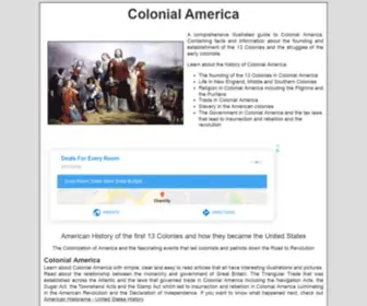 Landofthebrave.info(Colonial America for kids) Screenshot